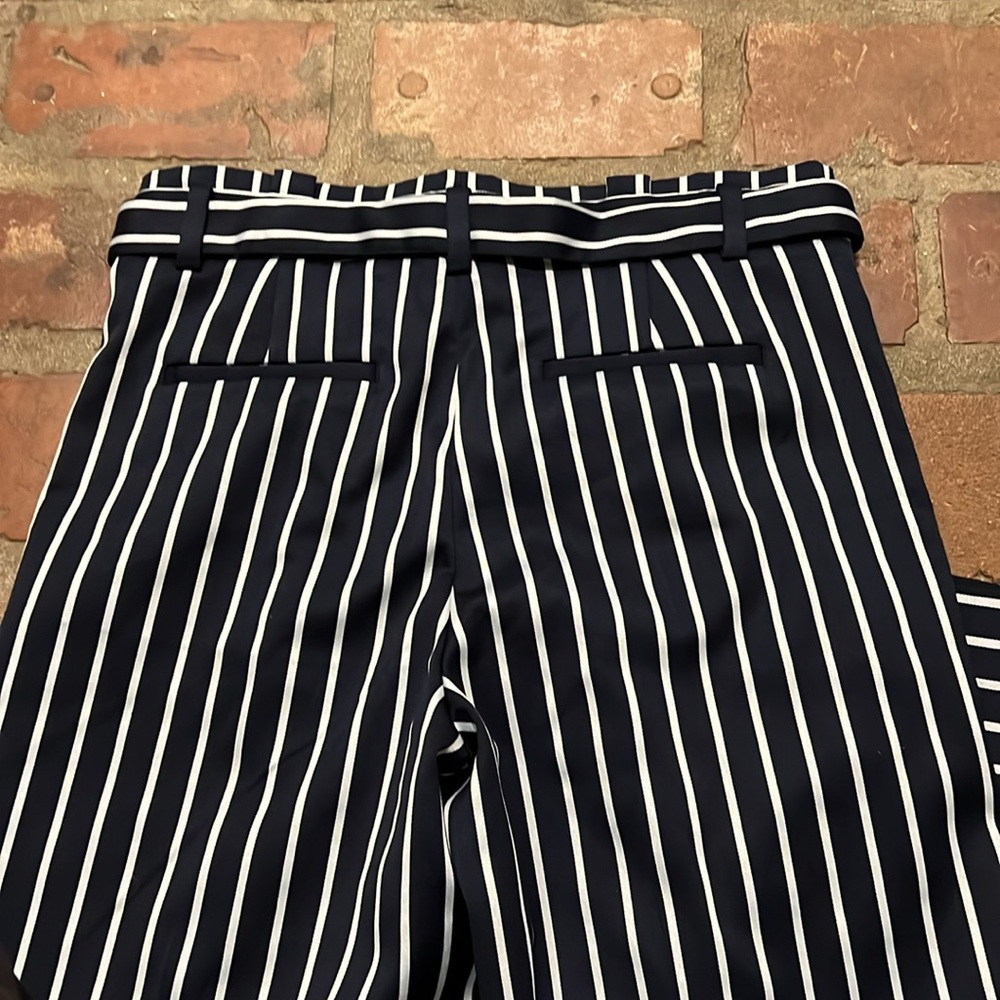 Banana Republic Blake Blue and White Striped Cropped Pants Womens size 10 - Picture 7 of 10